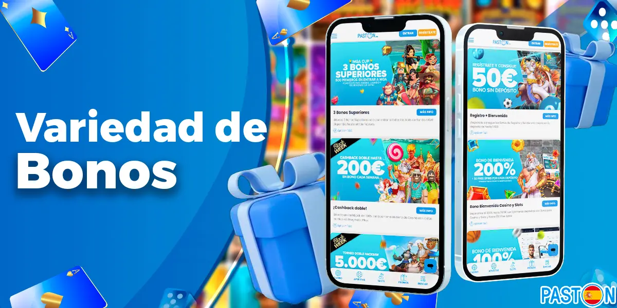 Gran variedad de bonificaciones y premios en el casino