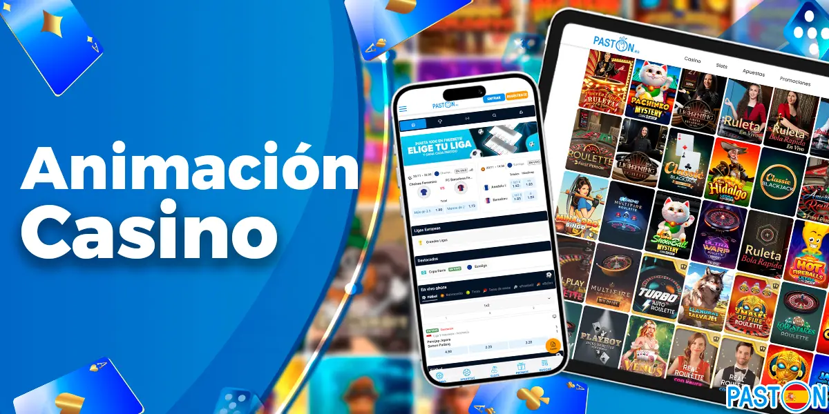 Variedad de entretenimiento de casino en la aplicación